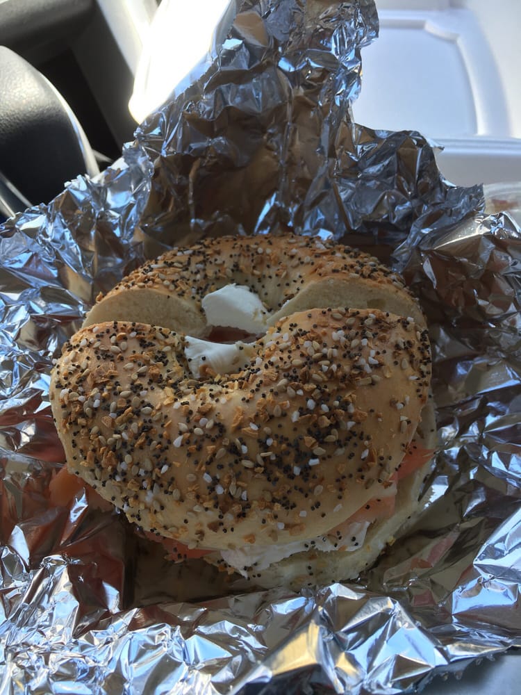 Everything Bagel w/ nova lox & cream cheese. Yelp