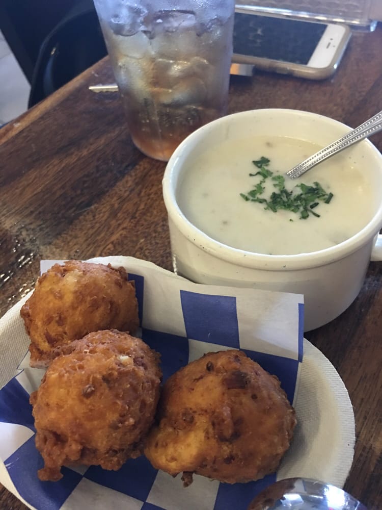 Clam cakes and New England Clam Chowder Yelp