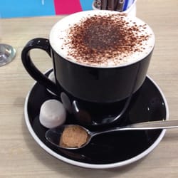 Photo of Bayaroma - Torquay Queensland, Australia. Hot white chocolate with a cute little bikkie