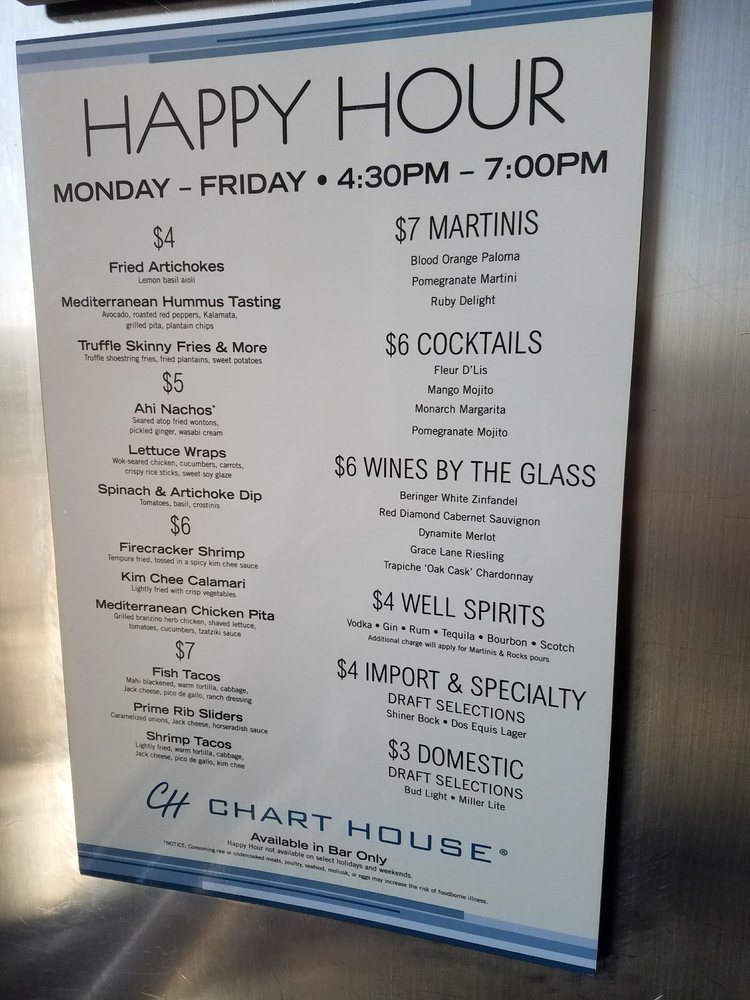 Hy Hour Menu Is Fantastic Yelp Photo Of Chart House San Antonio Tx United States Hy Hour Menu