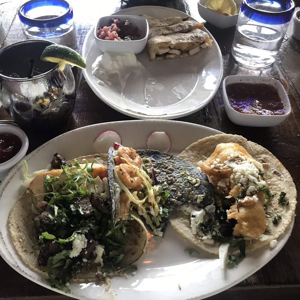 Surf and turf tacos, clean battered fish, and blackened