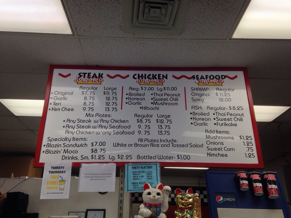 Updated Menu Yelp Photo Of Blazin Steaks Aiea Hi United States Updated Menu