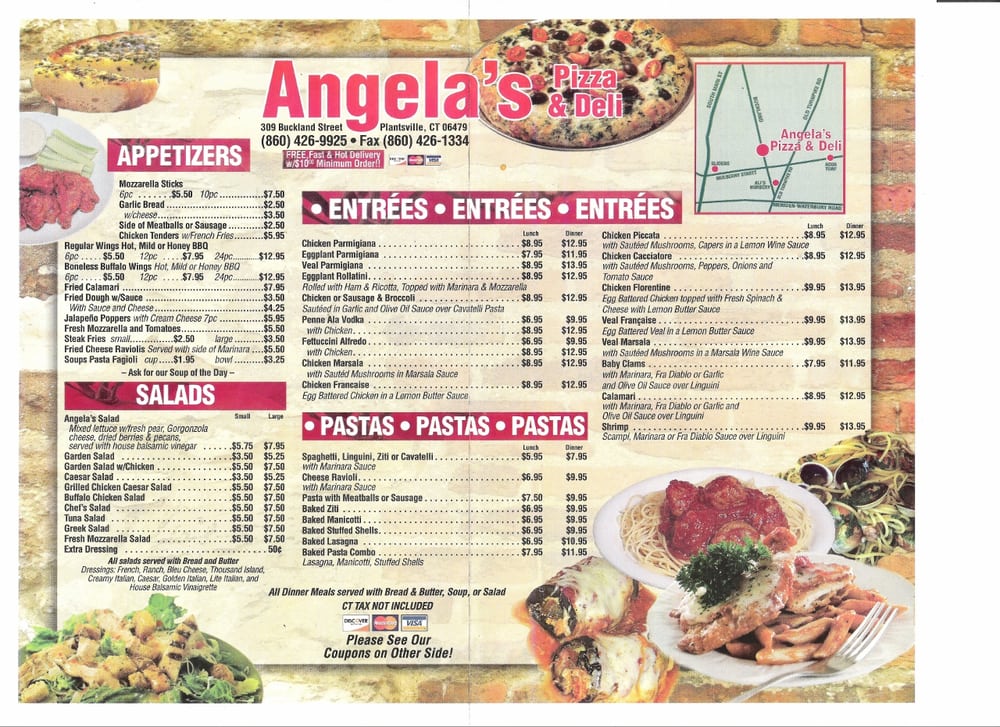 Online Menu of Angelas Pizza & Deli Restaurant, Plantsville