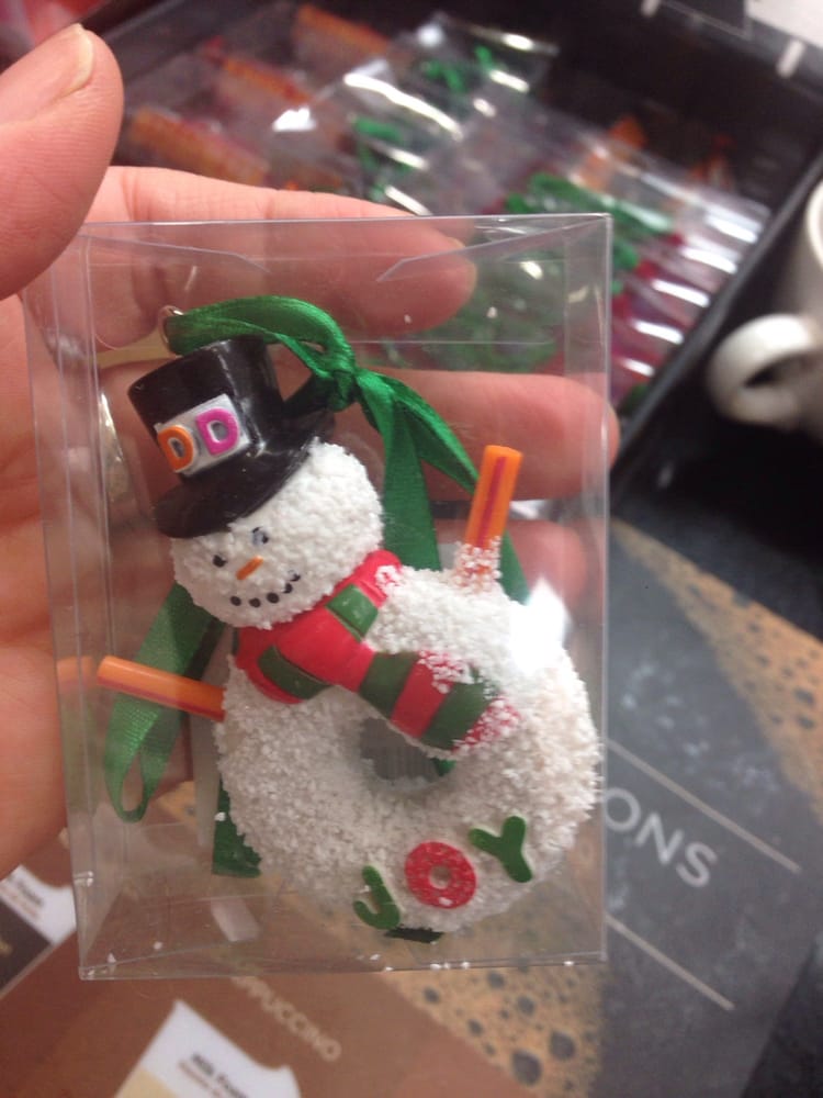 snowman donut ornament yelp dunkin donuts christmas ornaments