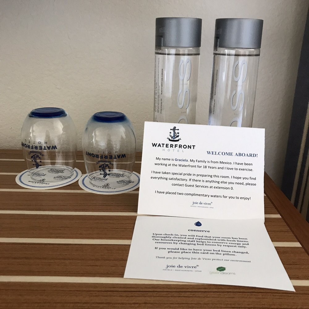 complimentary voss water yelp