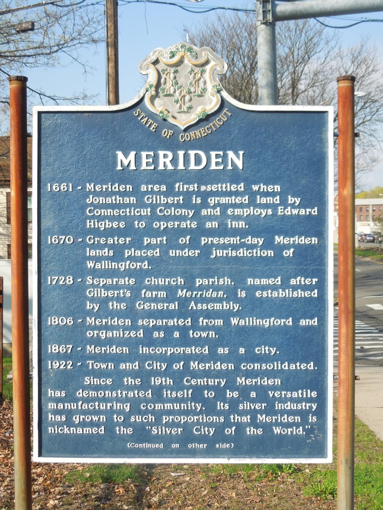 Meriden Historical Marker Landmarks & Historical Buildings Broad St
