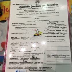 pet sitter information sheet