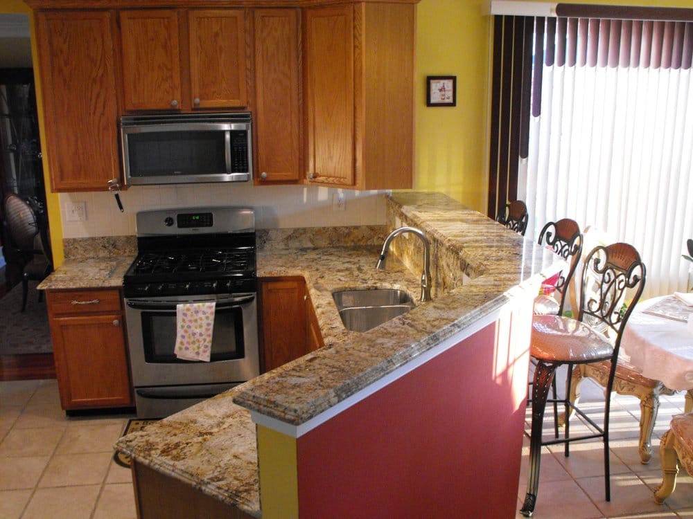 ... , PA, United States. Kitchen Counter tops with Full Bar in Granite