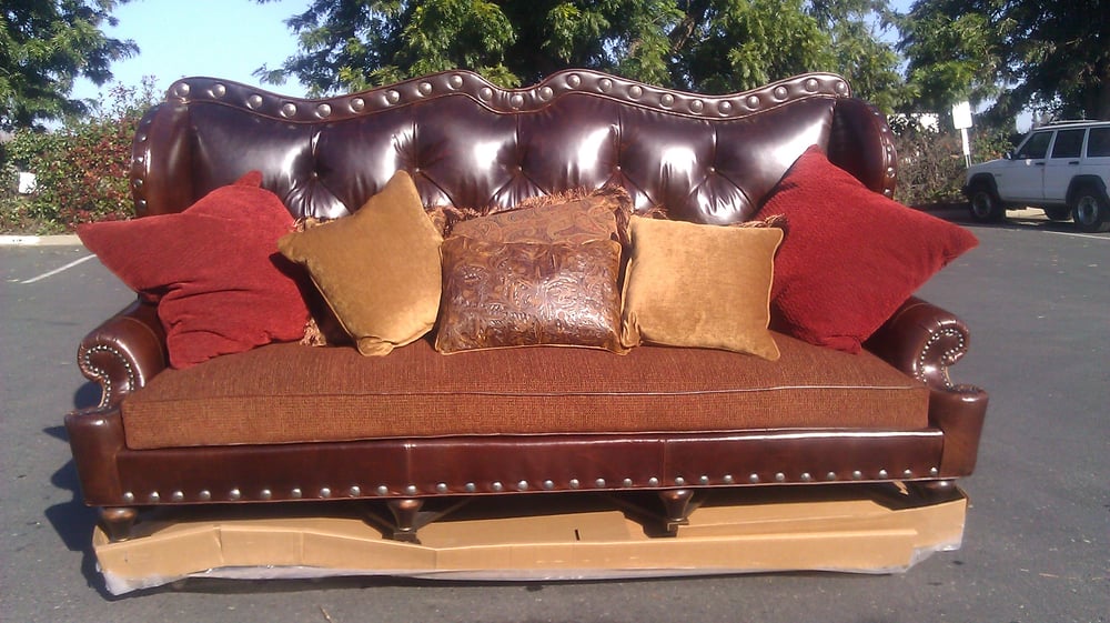 Brand new $22,000 Sofa Fixed shipping damage on the leather - Yelp