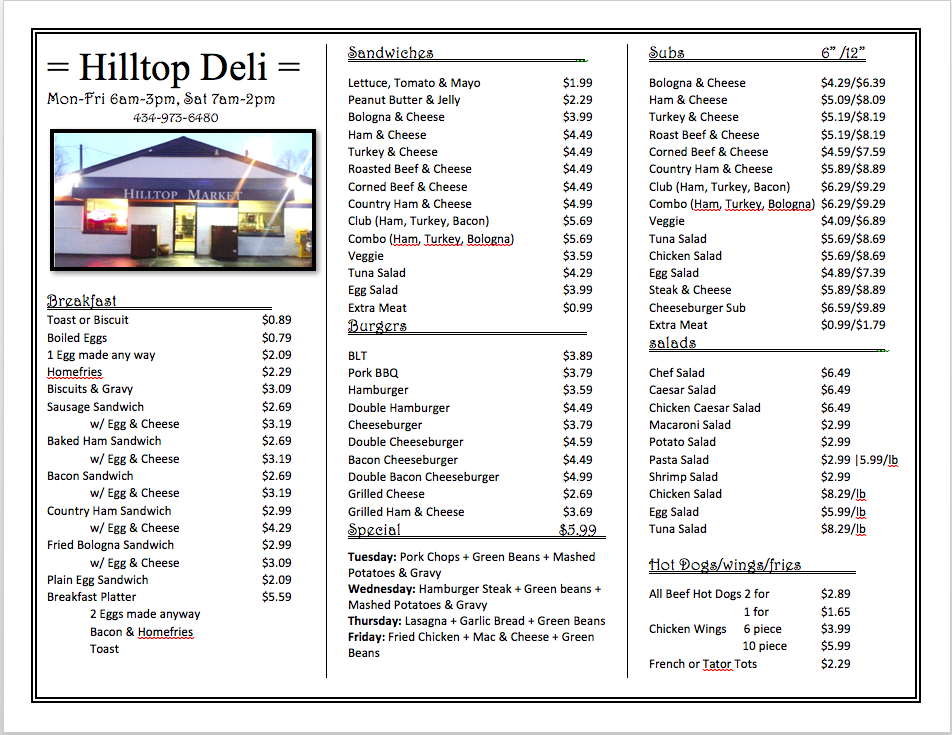 Hilltop Grocery Grocery 2808 Hydraulic Rd, Charlottesville, VA