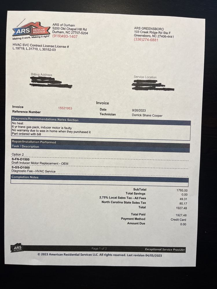 ARS / Rescue Rooter Durham