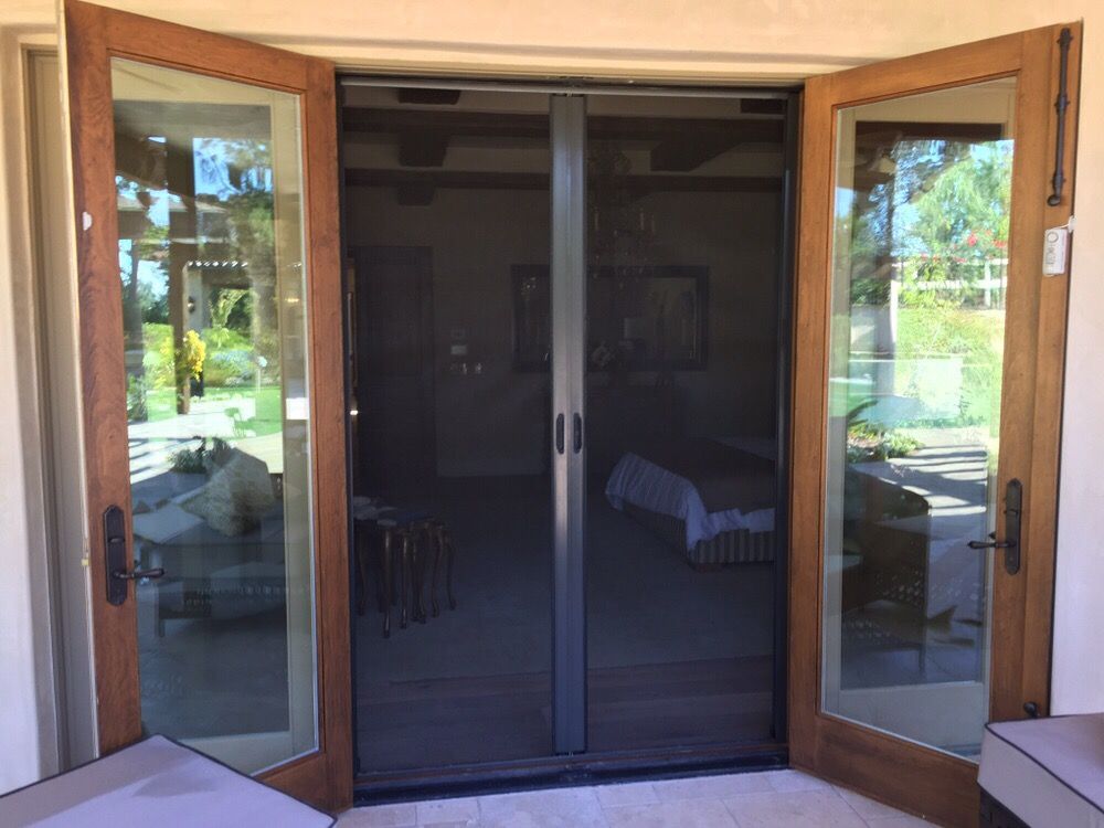 Double Door Rollaway Retractable Screen Inside Mount Yelp Photo Of Best Mobile Screen Service Oceanside Ca United States Double Door