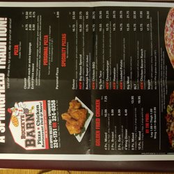 Buckeye Barn Pizza 411 Upper Valley Pike Springfield Oh Photo Of Buckeye Barn Springfield Oh United States Menu Side 1