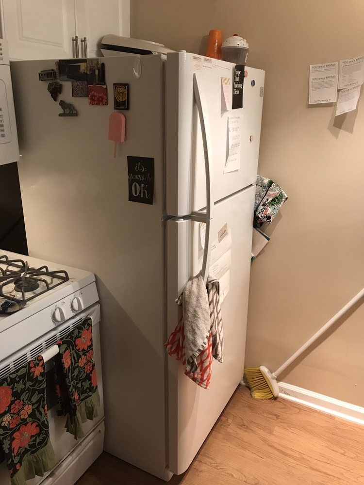 Lucky me- my small apartment sized fridge did not fit under their ... Lucky me- my small apartment sized fridge did not fit under their ...
