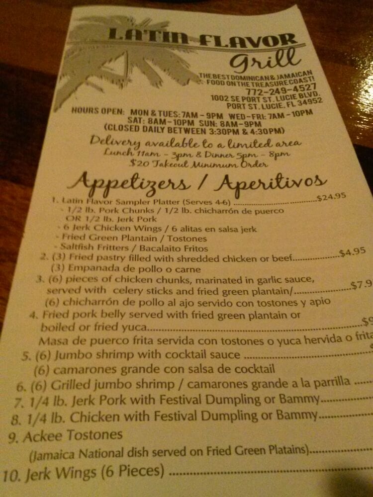 Latin Flavor Grill CLOSED Dominican 1002 SE Port St Lucie Blvd, Port St. Lucie, FL