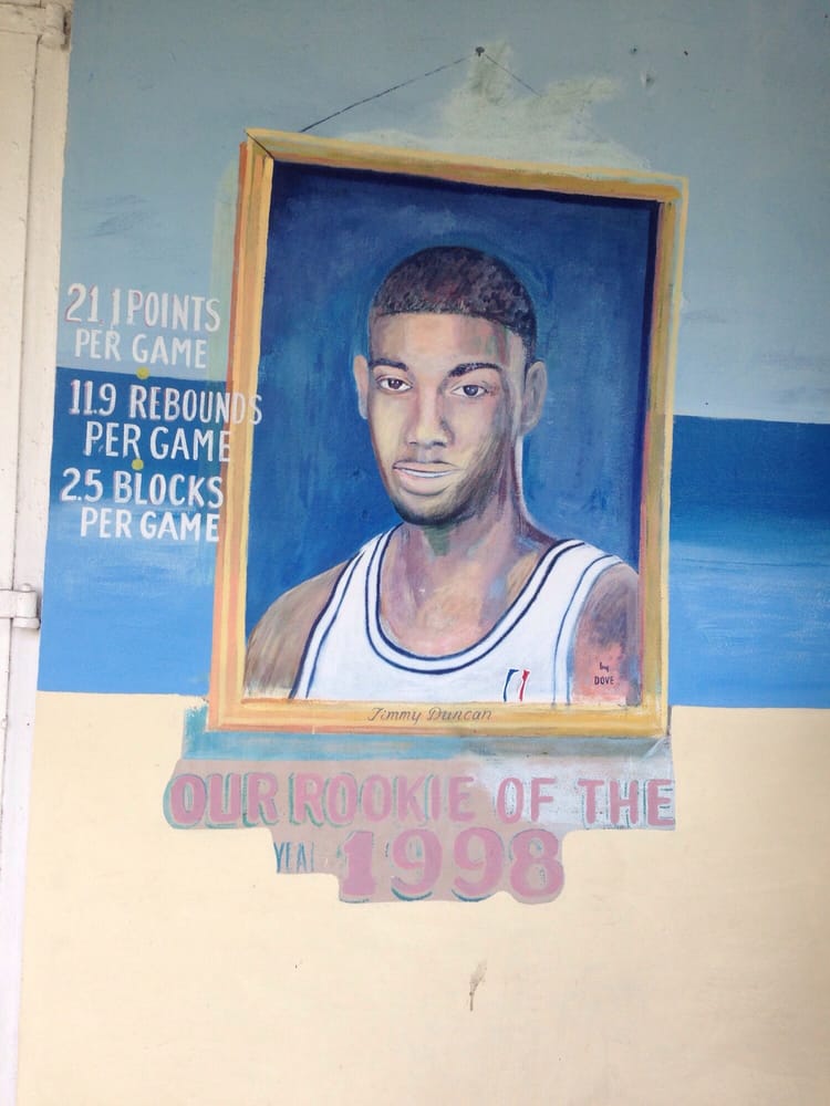 painting on the restaurant of tim duncan a native of st croix and