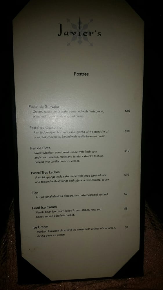 Javiers Dessert Menu Yelp Photo Of Javier S Crystal Cove Newport Coast Ca United States Javiers
