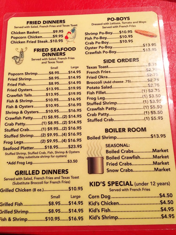 Online Menu of Seafood Palace Restaurant, Lake Charles, Louisiana