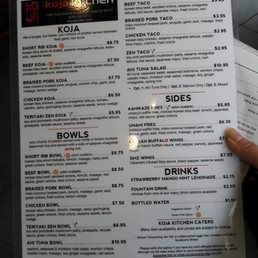 Koja Kitchen Menu San Jose Koja Kitchen Menu San Jose