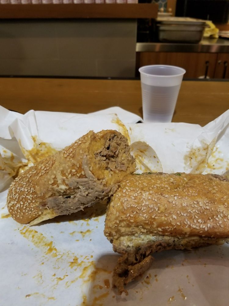 Photo of Fred's Meat & Bread - Atlanta, GA, United States. Korean Cheesesteak and garlic fries and ranch