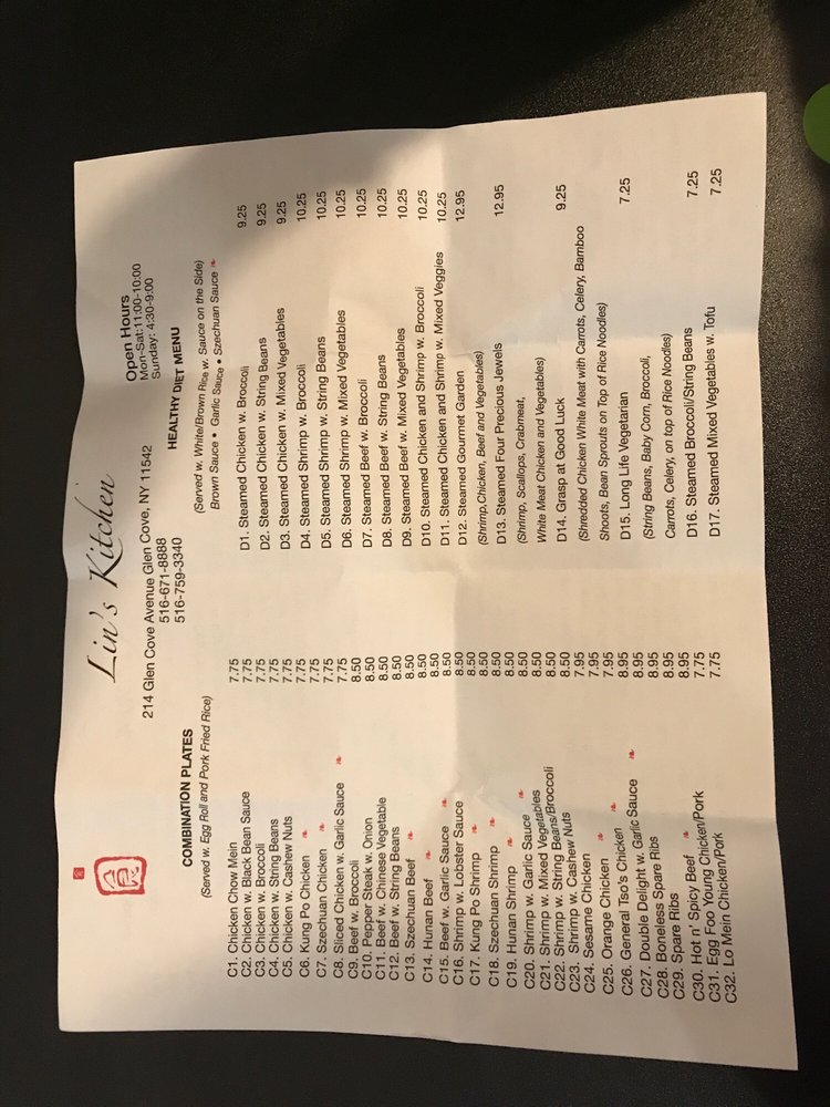 Online Menu Of Lins Kitchen Restaurant Glen Cove New York 11542