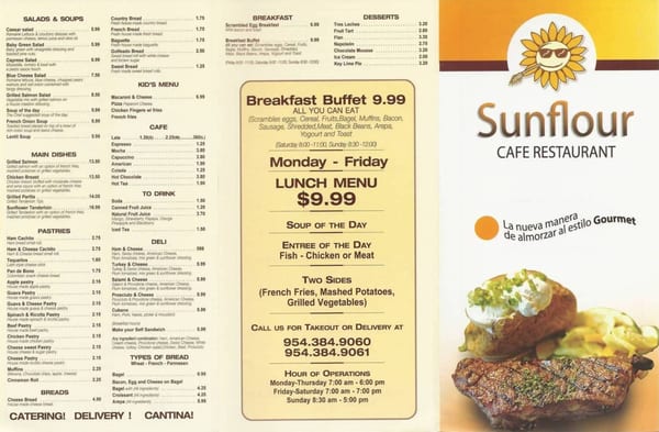 Sunflour Weston American New 2246 Rd Fl Photo Of Sunflour Weston Fl United States Cafe Restaurant Menu