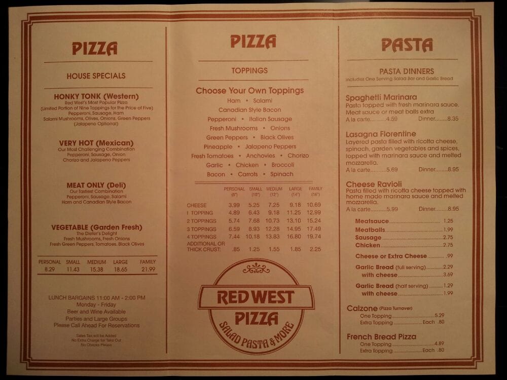 red west pizza lomita coupons