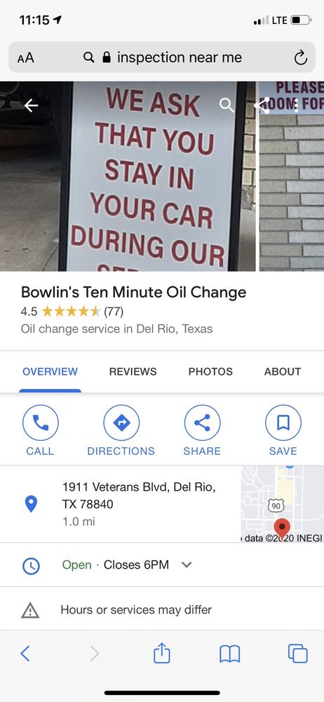 Bowlin’s 10 Min Oil Change