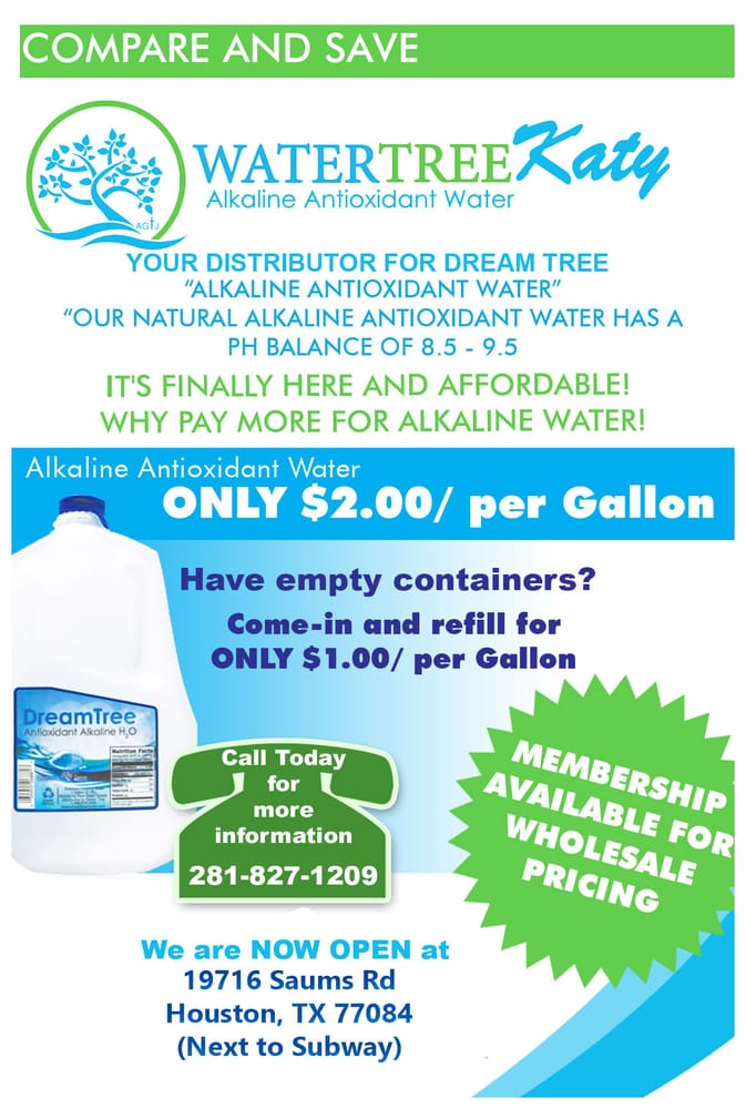 Water Tree Katy Alkaline Antioxidant Water Health Markets 19716