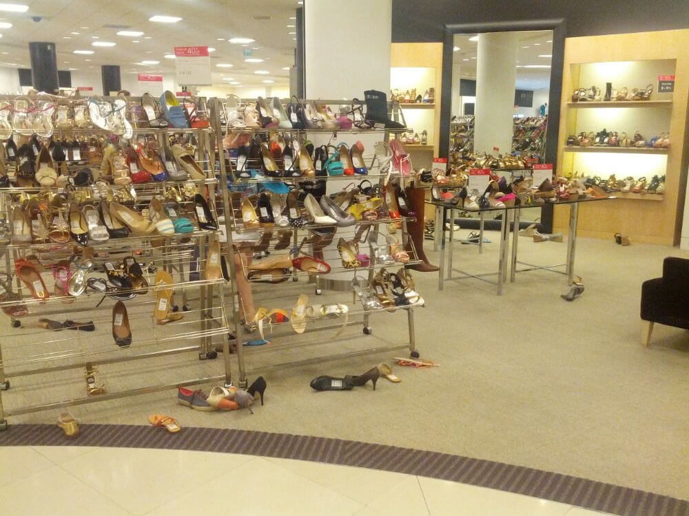 Shoe department shoes everywhere!! What a mess. Yelp