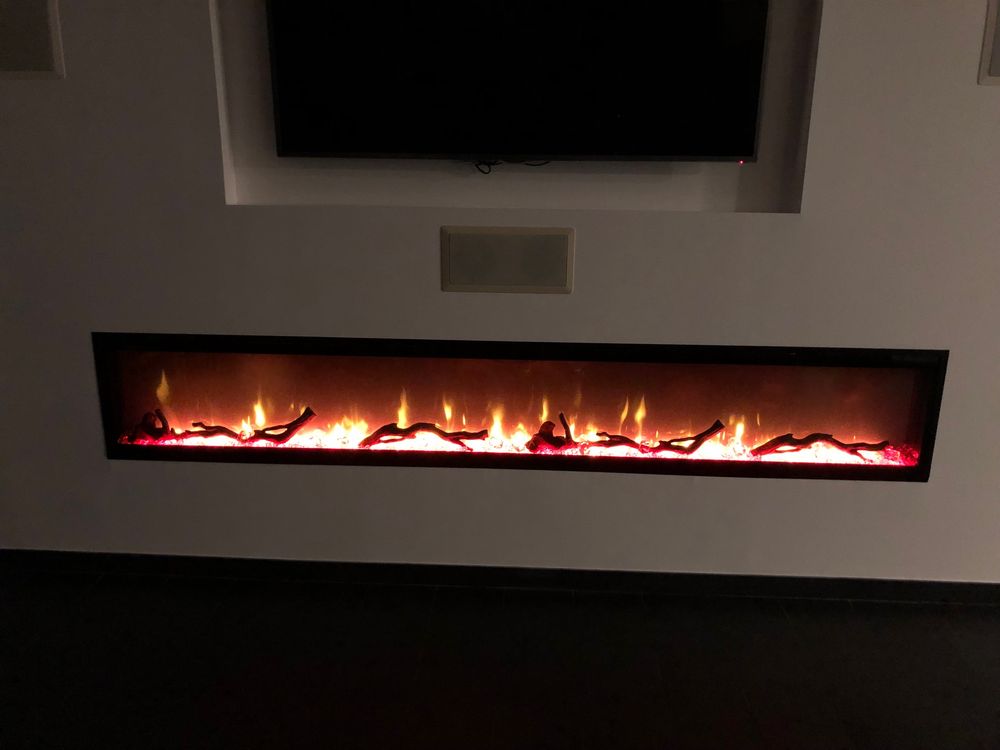 100 Inch Electric Fireplace Framing Done By Up To Date