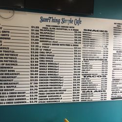 simple cafe menus