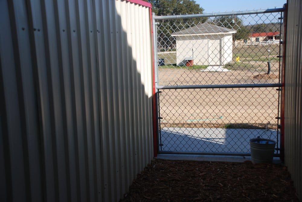 Solid fence panels between yards. Yelp