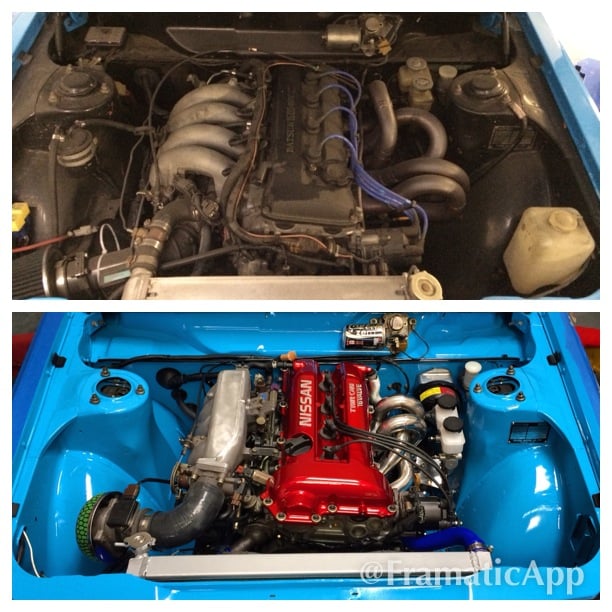 datsun 510 before and after ka24de swap to autech sr20de toy auto clinic