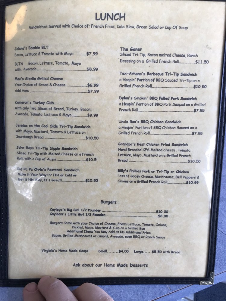 Online Menu Of Kennys Kitchen Restaurant Cottonwood California