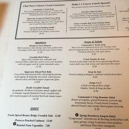 palace menu commander commanders clear