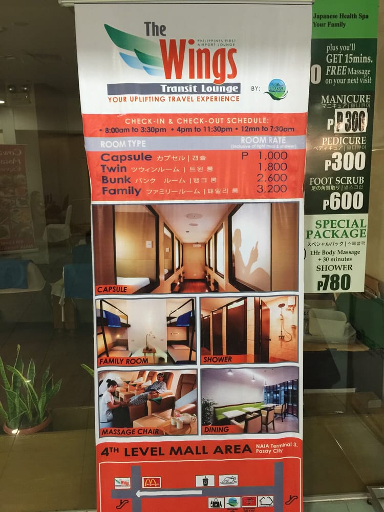 The Wings Transit Lounge Airport Lounges NAIA Terminal 3, Pasay