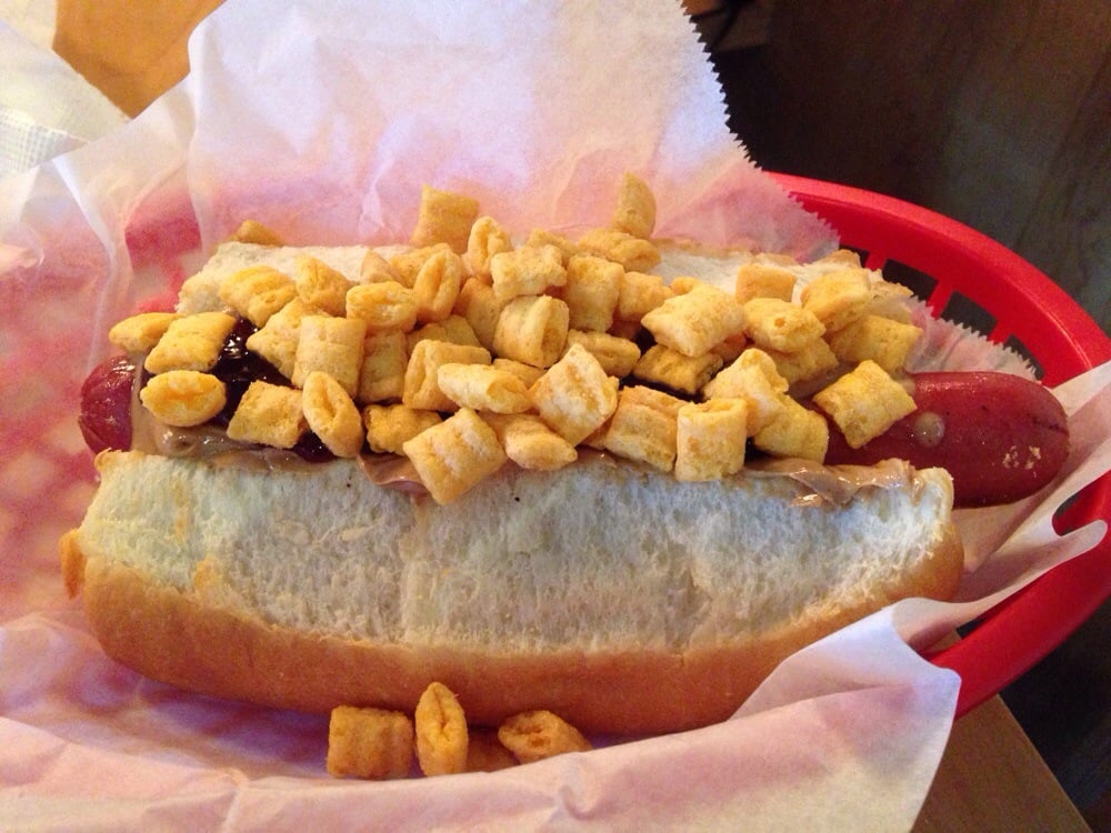 Hot dogs and fruity pebbles.._