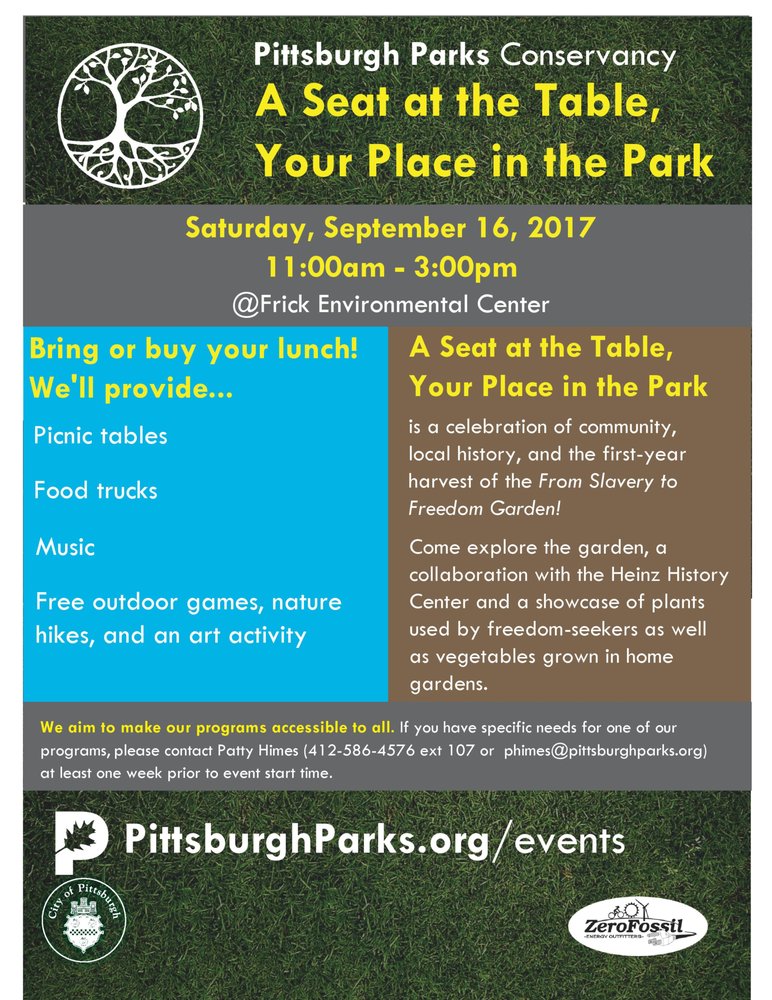 a seat at the table your place in the park pittsburgh events yelp a seat at the table flyer